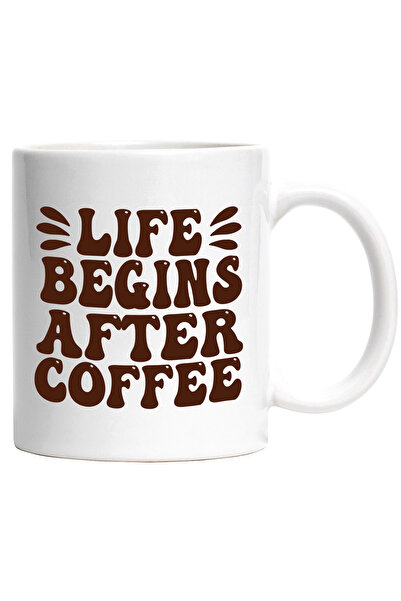 StoryGift Romania Cana cu textul in engleza "Life begins after coffee" - viat...