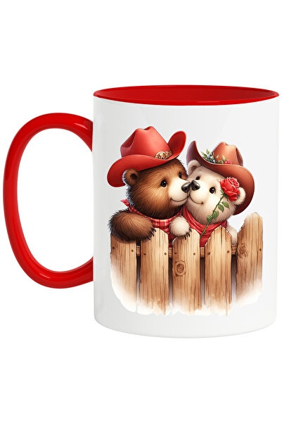 StoryGift Romania Cana cu un urs si o ursoaica, ilustratie, palarii de cowboy...