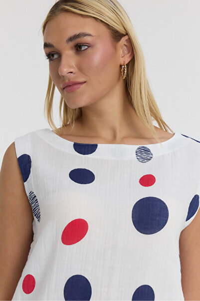 Heaven Ephesus SUIT - MUSLIN POLKA DOT MOLDED BLOUSE AND SHORTS SET - 1045-2015