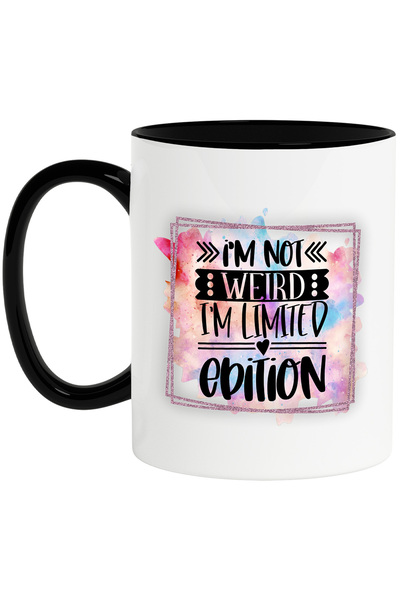 StoryGift Romania Cana cu mesajul "I'm not weird, I'm limited edition", ilust...
