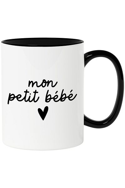 StoryGift Romania Cana Cu Text Bebelusul meu Mic, Copii, Parinti, Familie,Ceramica, 330ml, cu Mane, Cu Maner Negru