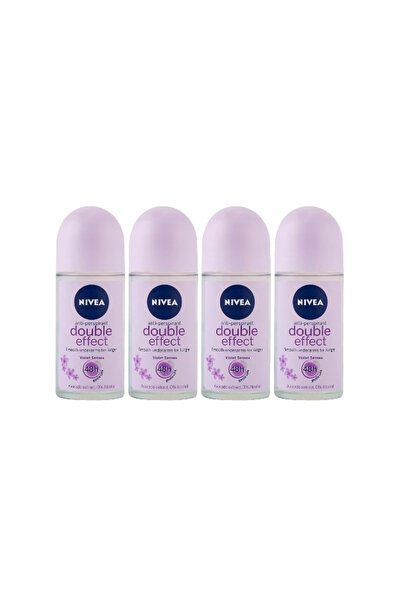 NIVEA Set 4 X Deodorant Roll-on Woman 50ml, Double Effect, Anti-urme Albe