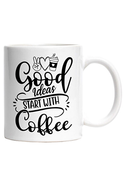 StoryGift Romania Cana cu textul "Good ideas start with coffee" - ideile bune...