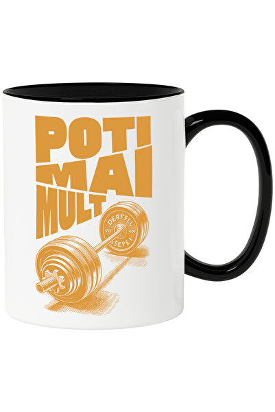 StoryGift Romania Cana Bara cu greutati motivational poti mai mult, 330ml, Ce...