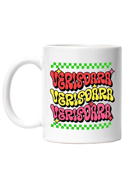 StoryGift Romania Cana cu Design Iluzie Optica Colorat Text In Limba Roamna Familie Copii Dragoste, Cu Maner Alb