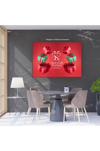 StoryGift Romania Cana cu Inima Bizara Stralucitoare Metalica Text Iubire eterna, Valentine's Day,, Cu Maner Negru