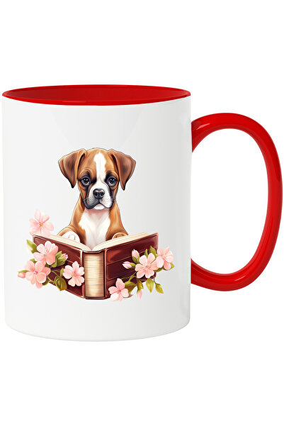 StoryGift Romania Cana cu un catelus serios care tine o carte deschisa | ilus...