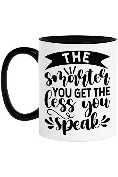 StoryGift Romania Cana cu mesajul "The smarter you get, the less you speak" - cu cat devii mai int, Cu Maner Negru