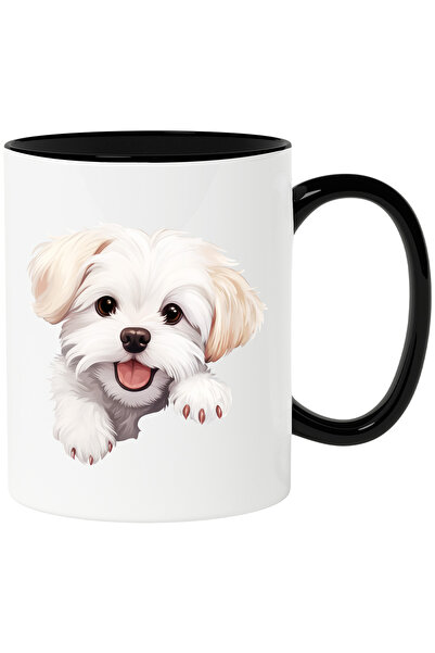 StoryGift Romania Cana cu un catel blanos | ilustratie | alb | pentru iubitor...