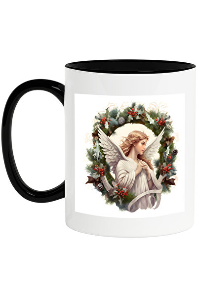 StoryGift Romania Cana cu un inger, ilustratie, coroana, vasc, frunze, conuri...