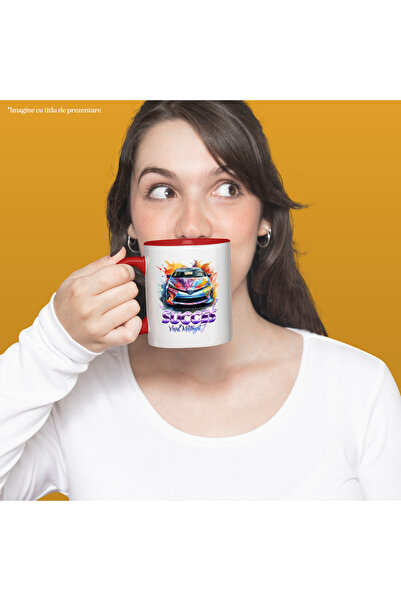 StoryGift Romania Mug With Message Success Dream Motorized, Triangle, Car, Toyota, Multicolor 330 m, With ,STG
