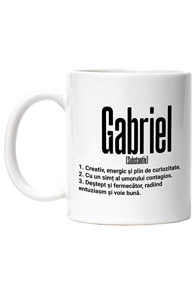 StoryGift Romania Cana Cu Numele Gabriel, Cu Mesaj Motivational, Creativ, Ene...