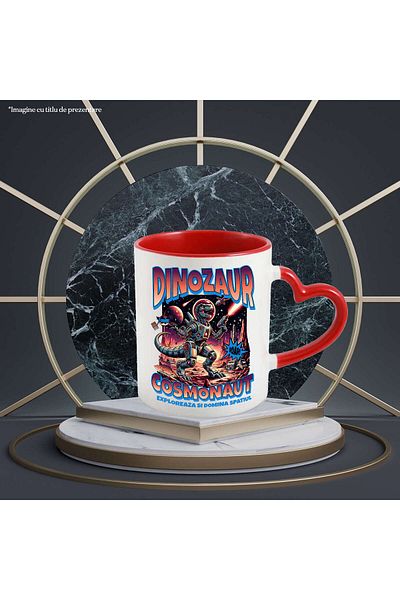 StoryGift Romania Mug with Dragon in Space Suit War on Mars Text Cosmonaut Explore Si Do, Cu ,STG