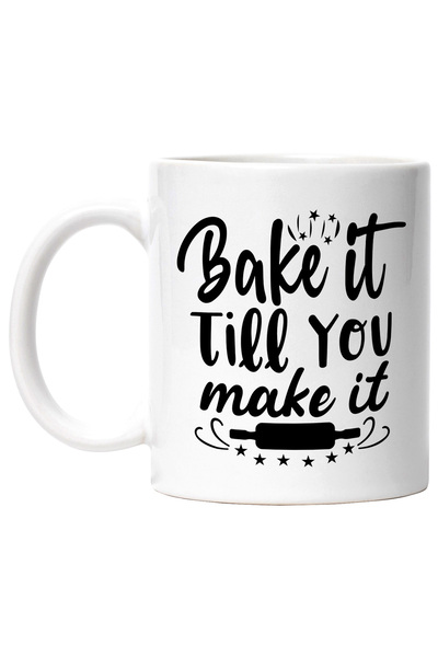 StoryGift Romania Cana pentru cele pasionate de gatit cu mesajul "Bake it til...