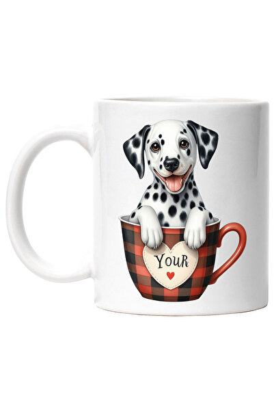StoryGift Romania Cana cu un catel Dalmatian, ilustratiesta intr-o ceasca, im...