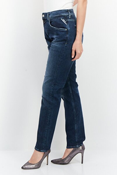 Replay Women Boyfriend Fit Stretchable Washed Denim Jeans, Blue