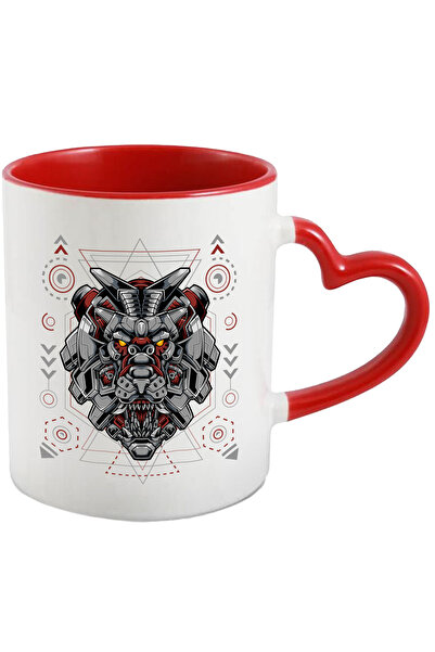 StoryGift Romania Cana Cu Cap De Leu, Robot, Cyberpunk, Geometric, Multicolor...