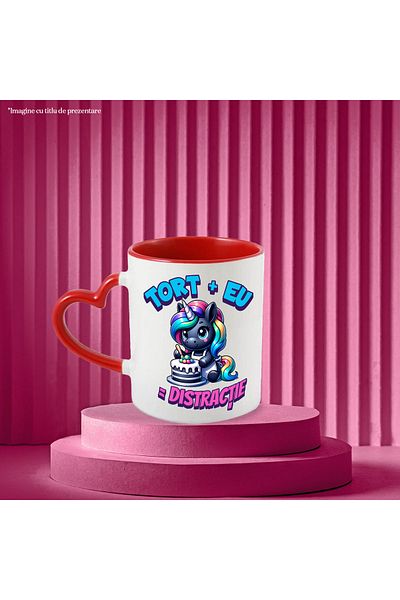 StoryGift Romania Unicorn mug with birthday cake, birthday, Happy Birthday, 330ml, Ceramic with , With ,STG.