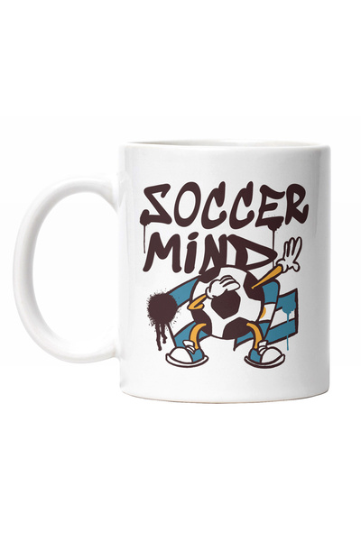 StoryGift Romania Cana Cu Mesaj In Engleza Soccer Mind, Minge Fotbal Desene S...