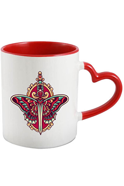 StoryGift Romania Cana Cu Rama, Pumnal Decorativ, Ochi, Aripi, Fluture, Retro...