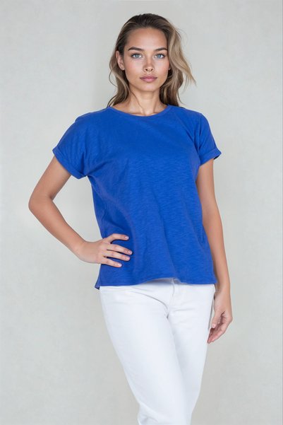 Kyron Tricou dublu pentru femei, 100% bumbac, cu vârful brațului scăzut - cu mai multe opțiuni de culoare