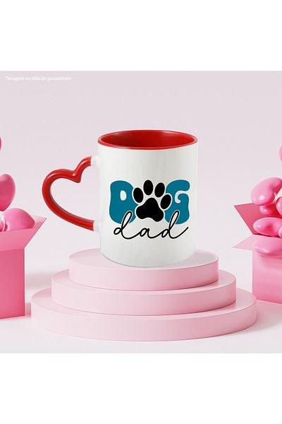 StoryGift Romania Mug with the text in English Dog Dad, Dog Dad, Dog Paw, Dad, Dog, , With ,STG .