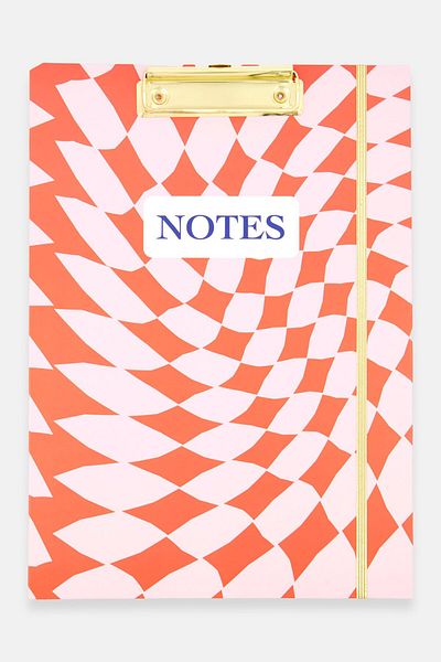 Paperbuzz Allover Print Pad Folio Clipboard With Ruled Notepad, Red