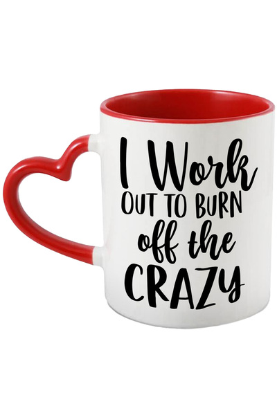 StoryGift Romania Cana pentru cei care frecventeaza sala cu mesajul "I work out to burn off the cr, Cu Maner Inim