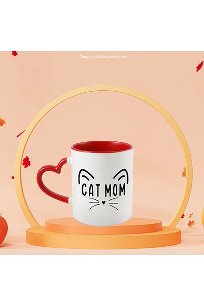 StoryGift Romania Mug with heart and cat ears for a loving and raising mother of , With ,STG