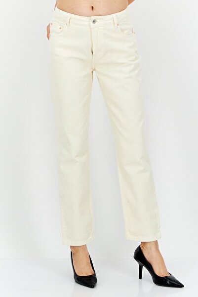 Don't Call Me Jennyfer Women Mom Fit Solid Non Stretchable Denim Jean, Sand