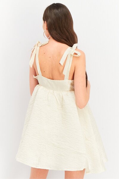 NA-KD Women Textured Mini Dress, Off White