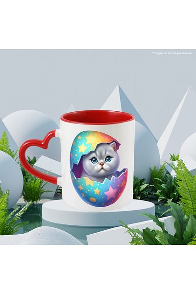 StoryGift Romania Mug with a curious looking kitten | illustration | gray | for lovers, With,STG.
