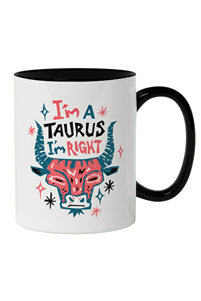 StoryGift Romania Cana Cu Semn Zodiac Taur, Text In Engleza I'm Taurus I'm Ri...