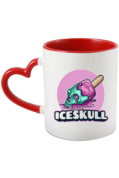 StoryGift Romania Cana Cu Mesaj Iceskull: Inghetata Topita, Craniu, Bat, Cerc, Multicolor 330 ml, , Cu Maner Inim