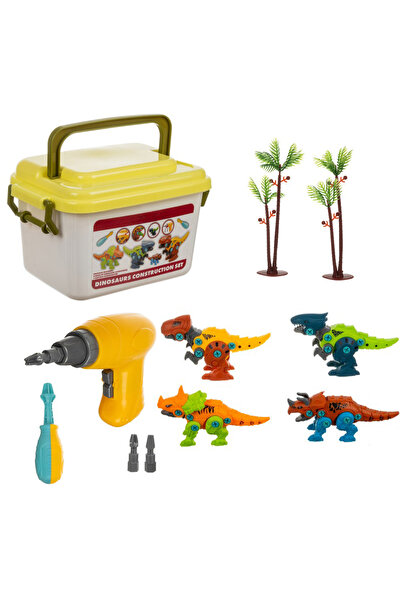 zola Joc de indemanare asamblare dinozauri, 4 dinozauri, bormasina, cutie de ...