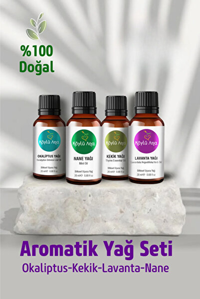 Köylü Ana Okaliptus Nane Kekik Lavanta Aromatik Yağ Seti - Aromatik Uçucu Yağ...