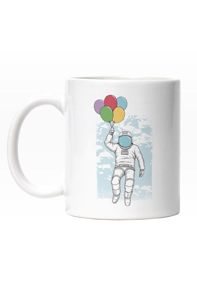 StoryGift Romania Cana Cu Om In Costum DE astronaut Zburand Cu Niste Baloane ...