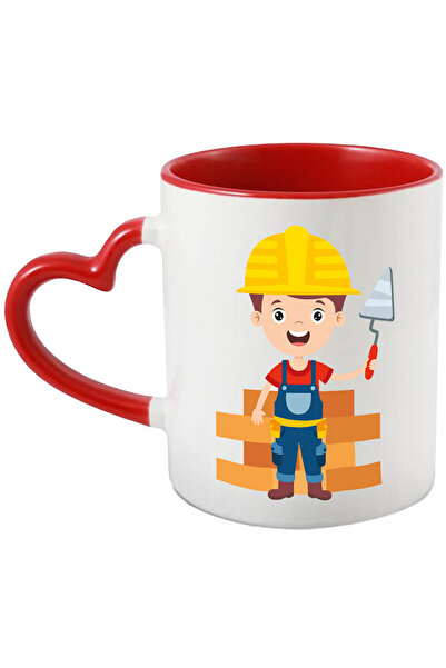 StoryGift Romania Cana Cu Constructii, Muncitor, Zidar, Caramida, Casca, Echi...