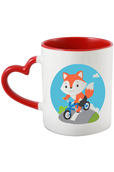 StoryGift Romania Cana Cu Vulpe, Bicicleta, Nor, Strada, Multicolor 330 ml, C...