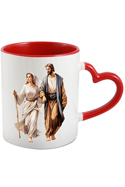 StoryGift Romania Cana cu Iisus Hristos si Maica Domnului | toiag | crestinism | bunatate | rugaci, Cu Maner Inim