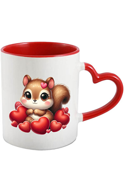 StoryGift Romania Cana cu o veverita vesela | ilustratie | multe inimioare | ...