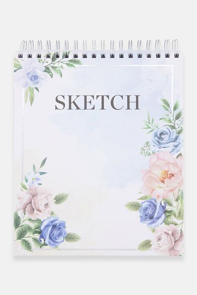 Paperbuzz Floral Sketch Book, Blue Combo