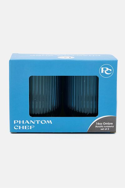 Phantom Chef 2pcs 16oz Ombre Acrylic Tumblerful, Blue