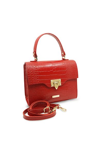 BESSO Bellissima Grazia genuine leather handbag Red