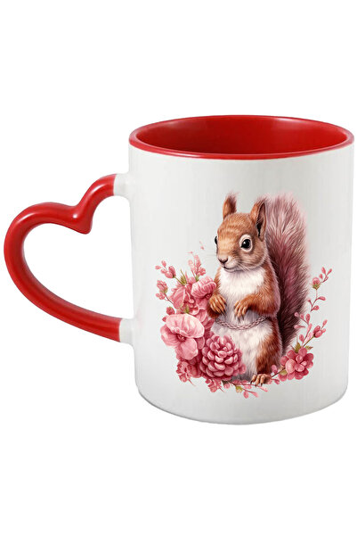 StoryGift Romania Cana cu o veverita | ilustratie | floricele | frunze | plan...