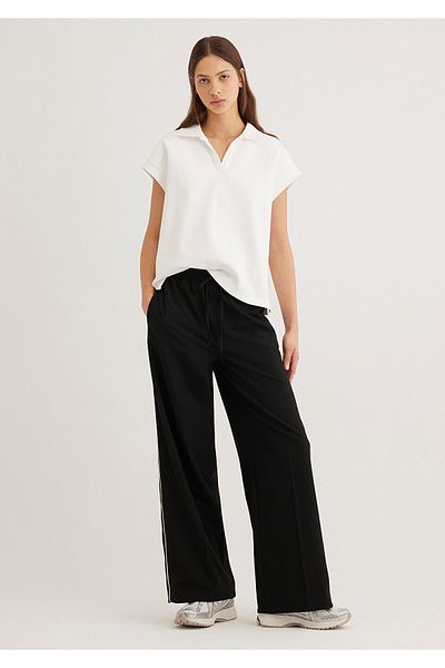 Mavi Schwarze Hose mit weitem Bein 1011060 -900