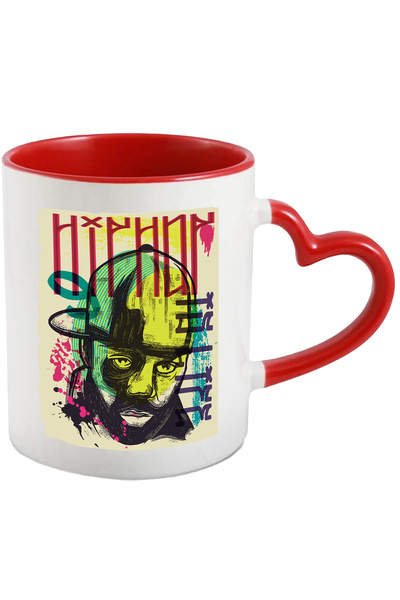 StoryGift Romania Cana Cu Ilustratie Abstracta, Barbat, Sapca, Barba, Poster,...