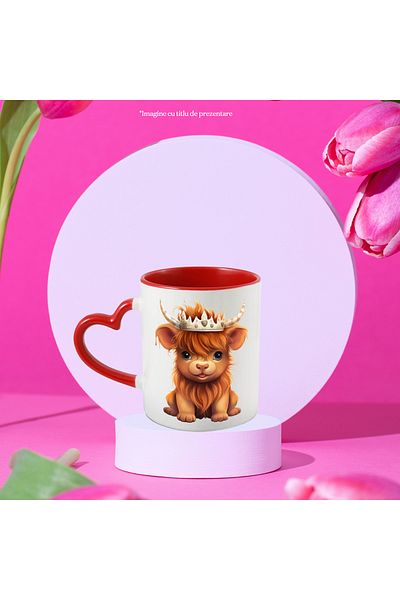 StoryGift Romania Mug with a bison calf wearing a royal crown | illustration | nobility | , With ,STG