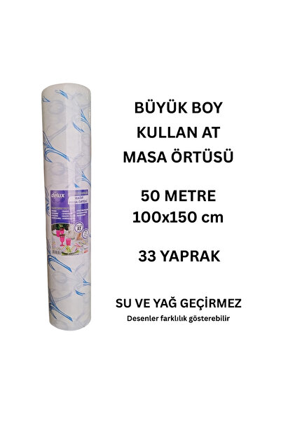 ELDİPA Kullan-At Masa Örtüsü 50 Metre - 100x150 cm | 33 Yaprak | Su ve Yağ Geçirmez
