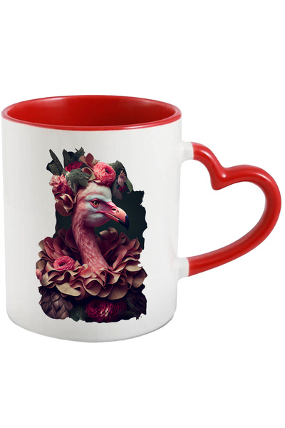 StoryGift Romania Cana Cu Flamingo, Arta Abstracta, Flori, Frunze, Exotic, Mu...